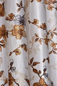 VJK FAB Flower Design Curtains for Window, Door, Long Door, Drawing Room, Bedroom, Living Room (VJK-LC-Flower-Coffee-7) 4x7 Feet, Set of 2 Pcs, Coffee-thumb3