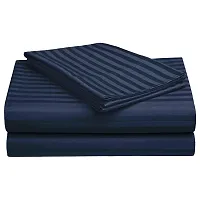 VJK FAB Cotton Blend Premium Plain Striped King Size 108x108 Inches Bedsheet with 2 Pillow Covers for Double Bed-Home-Hotels-Guest House-thumb1