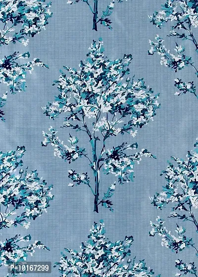 VJK FAB Tree Design Printed Curtains for Home, Window, Door, Drawing Room Set of 2 pcs, Sky Blue-thumb3