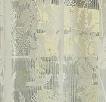 VJK FAB Net Flower Curtains for Window, Door, Long Door, Drawing Room. Living Room. Pooja Room (4X5 Feet ) Set of 3 Pcs (VJK-NET-FLORAL-SETOF3-CREAM-5) Cream-thumb2