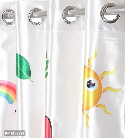 VJK FAB 3D Pencil Colors Design Curtains for Kids Room, Window, Door (VJK-3D-PENCIL Colors-5) 4x5 feet, Pack of 2 pcs-thumb2