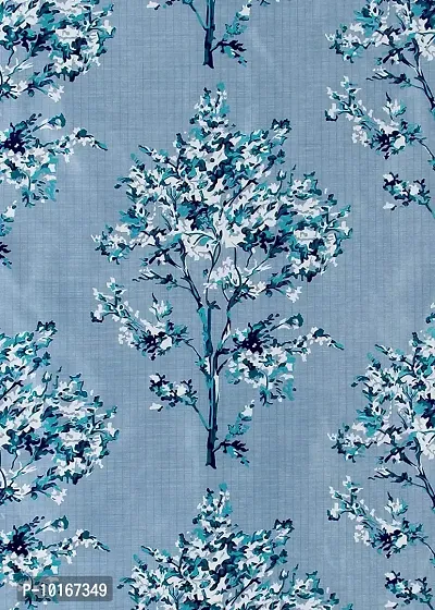 VJK FAB Tree Design Printed Curtains for Home, Window, Door, Drawing Room (VJK-KNITTING-TREE-SETOF3-AQUA-5) 4x5 feet, Set of 3 pcs, Sky Blue-thumb3