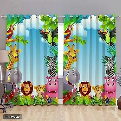 Comfortable Polyester Animal Long Door Curtains- Pack Of 2-thumb0