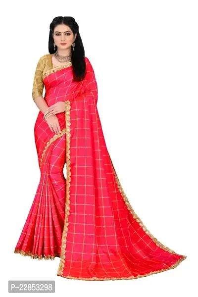 Sanwariya Silks Women's Sana Silk Saree With Unstitched Blouse Piece (Panetar Red)-thumb0