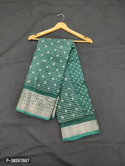 Stylish Silk Blend Printed Saree With Blouse Piece For Women-thumb2