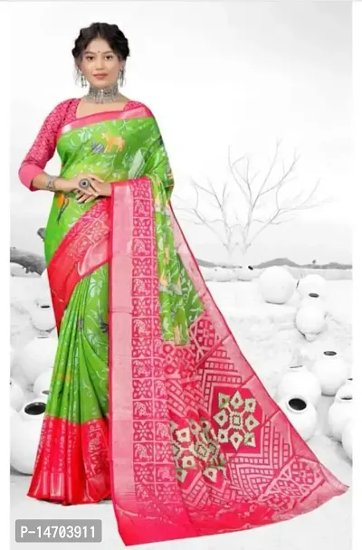 Fancy Brasso Saree With Unstitched Blouse