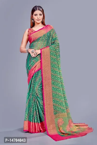 Fancy Brasso Saree With Unstitched Blouse-thumb0