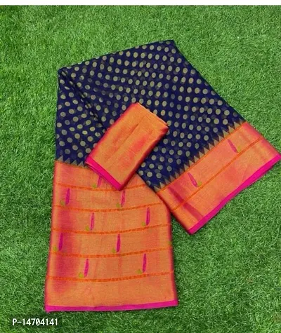 Womens Brasso  Printed Saree With Unstiched Blouse Piece
