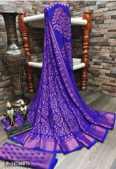 Brasso Saree With Unstitched Blouse Piece-thumb0
