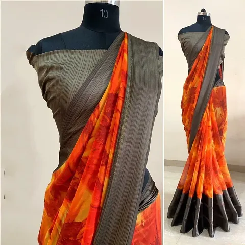 Trending Georgette Saree With Blouse Piece