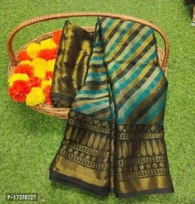 WOMANS PRINTED BRASSO SAREE WITH BLOUSE PIECE-thumb0