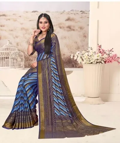 Attractive Brasso Saree with Blouse piece 
