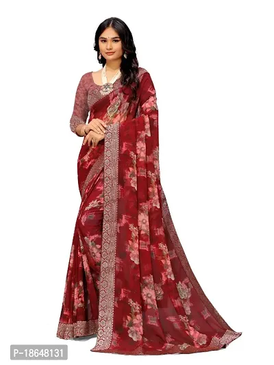 Classic Georgette Printed Saree with Blouse piece