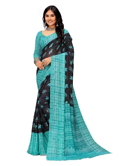 New In Georgette Saree with Blouse piece 