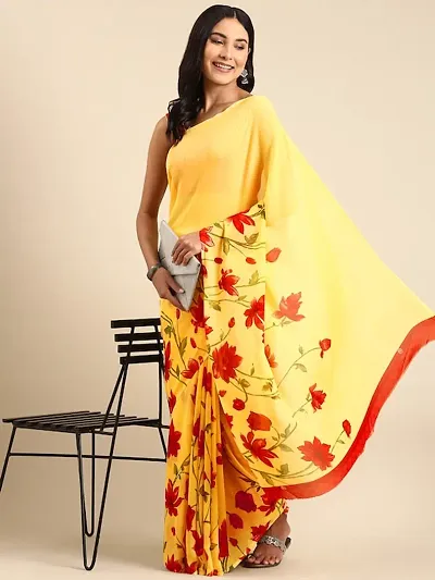 Attractive Georgette Saree with Blouse piece 