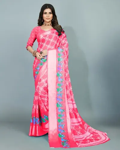 New In Chiffon Saree with Blouse piece 