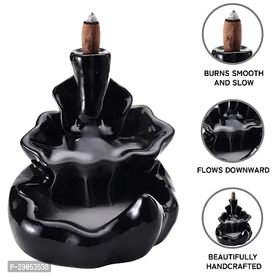 Ceramic Smoke Dropping Fountain Backflow Incense Holder with 20 Incense Cones-thumb2