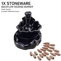 Ceramic Smoke Dropping Fountain Backflow Incense Holder with 20 Incense Cones-thumb2