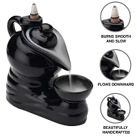 Ceramic Smoke Dropping Fountain Backflow Incense Holder with 20 Incense Cones-thumb1