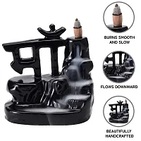 Ceramic Smoke Dropping Fountain Backflow Incense Holder with 20 Incense Cones-thumb2