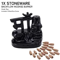 Ceramic Smoke Dropping Fountain Backflow Incense Holder with 20 Incense Cones-thumb1