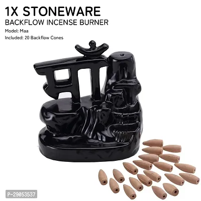 Ceramic Smoke Dropping Fountain Backflow Incense Holder with 20 Incense Cones-thumb2