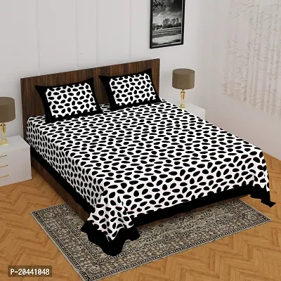 Comfortable Cotton Printed King Bedsheet with Pillow Covers-thumb0