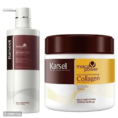 Karseell Shampoo and Conditioner Set Shampoo and Hair Mask Set Deep Treatment Argan Oil Coconut Protein Herbal Collagen Keratin Sulfate Free for Dry or Damaged Hair 16.90oz 2PCS-thumb0