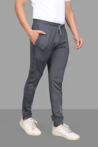 Elegant Lycra Blend Solid Track Pants For Men-thumb1