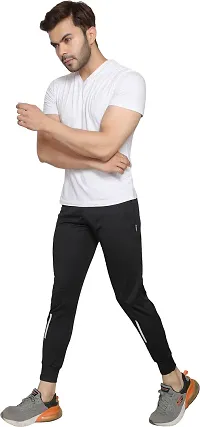 Elegant Lycra Blend Solid Track Pants For Men-thumb1