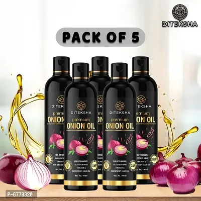 DITEKSHA Onion Hair Oil for hair growth with Onion  Redensyl for Hair Fall Control (pack of 5) 100ml