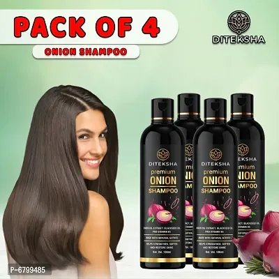 DITEKSHA Onion Hair Fall Shampoo for Hair Growth  Hair Fall Control, with Onion Oil ( pack of 4 ) (100ml)