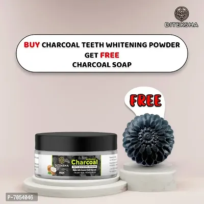 Activated Charcoal Teeth Whitening Charcoal Powder | For Tobacco Stain, Tartar, Gutkha Stain and Yellow Teeth Removal | buy charcoal powder Get Free charcoal soap-50 gm