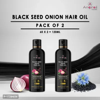 ANGIRAS Onion Black Seed Hair Oil I Controls Hair Fall I Long  strong hair Hair Oil 60ML ( PACK OF 2 )-thumb0