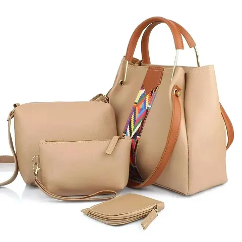 Stylish PU Self Pattern Bags For Women (Pack Of 4)