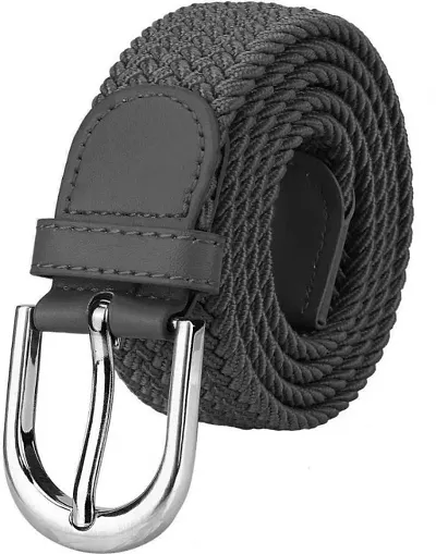 MUTAQINOTI Men's Stretchable Braided Belts For Men and Women Unisex Belt with Leather Ends
