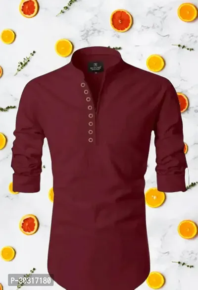 Trendy Cotton Zip Kurta For Men-thumb0