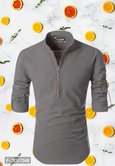 Trendy Cotton Zip Kurta For Men-thumb0