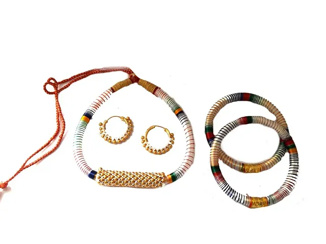 Silk Thread Bangles Necklace Set Christmas Gifts for Girls