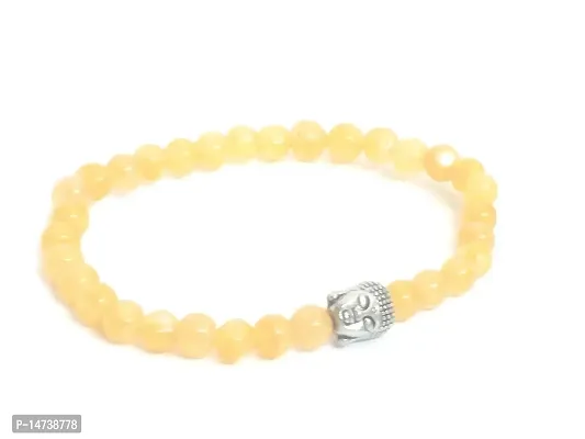 Astroghar Yellow Aventurine Buddha Stretch Bracelet 6 mm for Men and Women-thumb0