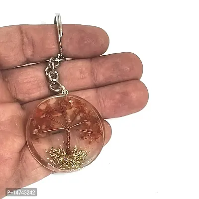 ASTROGHAR Carnelian Crystal Tree Of Life Crystal Chips in Orgone key Chain key Ring-thumb2