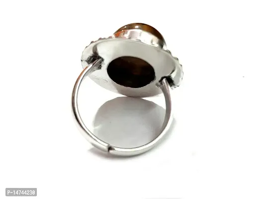 ASTROGHAR Natural Natural Tiger Eye Crystal Free Size Crystal Ring For Men And Women-thumb2