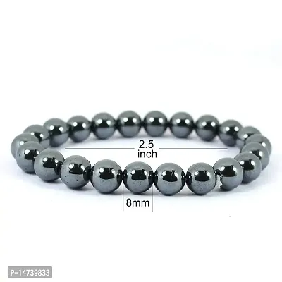 Hematite 8 MM Stretch Bracelet, 100% Genuine Hematite-thumb2