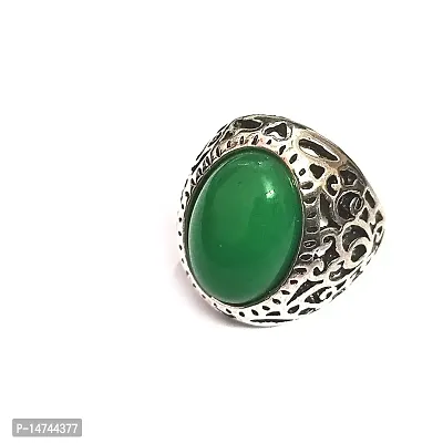 ASTROGHAR Natural Green Aventurine Crystal Antique Look Ring For Men And Women