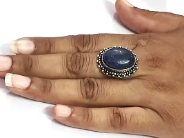 Astroghar Natural lapis Lazuli Oval Shaped Crystal Ring For Women And Men For Reiki Chakra Healing-thumb1