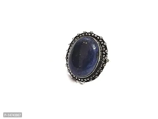 Astroghar Natural lapis Lazuli Oval Shaped Crystal Ring For Women And Men For Reiki Chakra Healing-thumb0