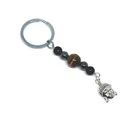 ASTROGHAR Natural Triple Protection Black Obsidian Tiger Eye And Hematite Buddha Crystal Key Chain Key Ring For Chakra And Reiki Healing-thumb2