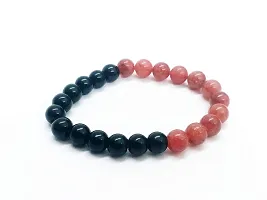 Astroghar Strawberry Quartz  Black Onyx 8 mm Stretch Bracelet for Men  Women-thumb1