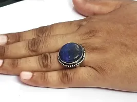 Astroghar Natural lapis Lazuli Round Shaped Crystal Ring For Women And Men For Reiki Chakra Healing-thumb1