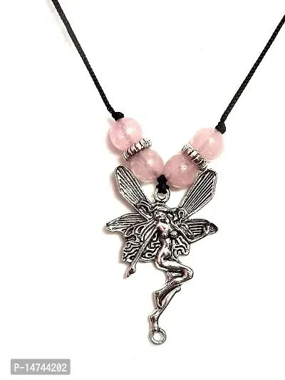 ASTROGHAR Guardian Angel Lucky Charm Protection Rose Quartz Pendant For Men And Women